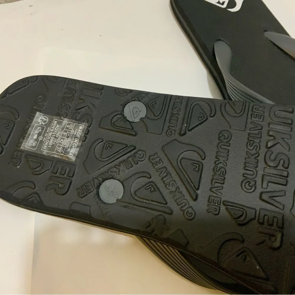 MWT Quiksilver Flipflop Men 9 Black Color